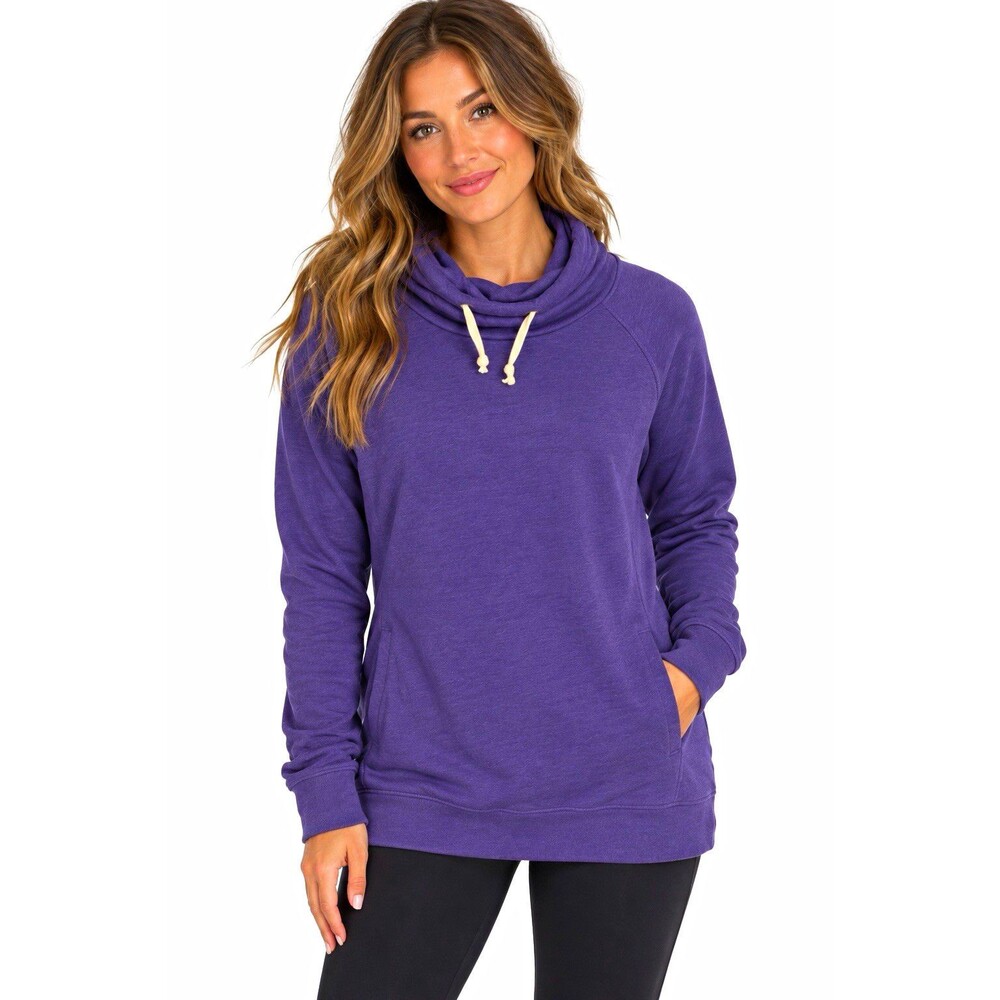 Champion Women’s Purple Cowl Neck Pullover Fleece Hoodie Sweatshirt 2X Plus Size